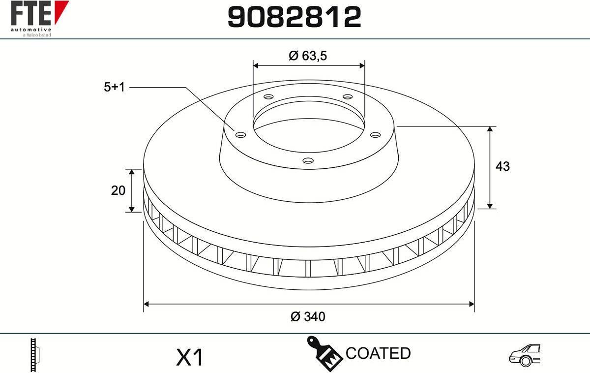 9082812 Brake Disc for Volvo Rear Axle