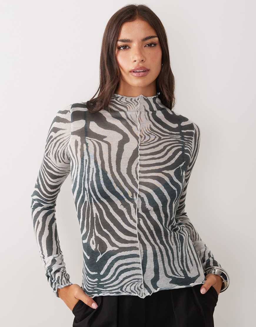ASOS DESIGN Stickad Topp - Zebra-multi
