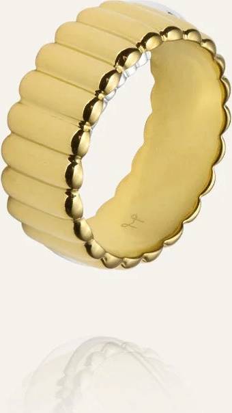 Mockberg Chic Ribbed Ring Guld - 50