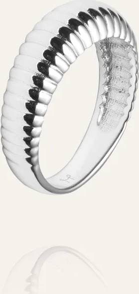 Mockberg Retro Ribbed Ring Silver - 52