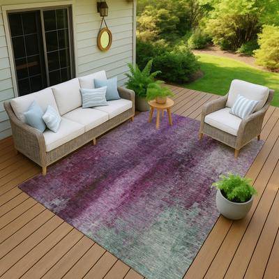 Addison Rugs Machine Washable Indoor/ Outdoor Abstract Ombre Chantille Rug