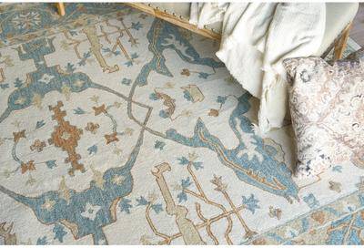Exquisite Ozzi Oushak Hand-Tufted Rug Blue