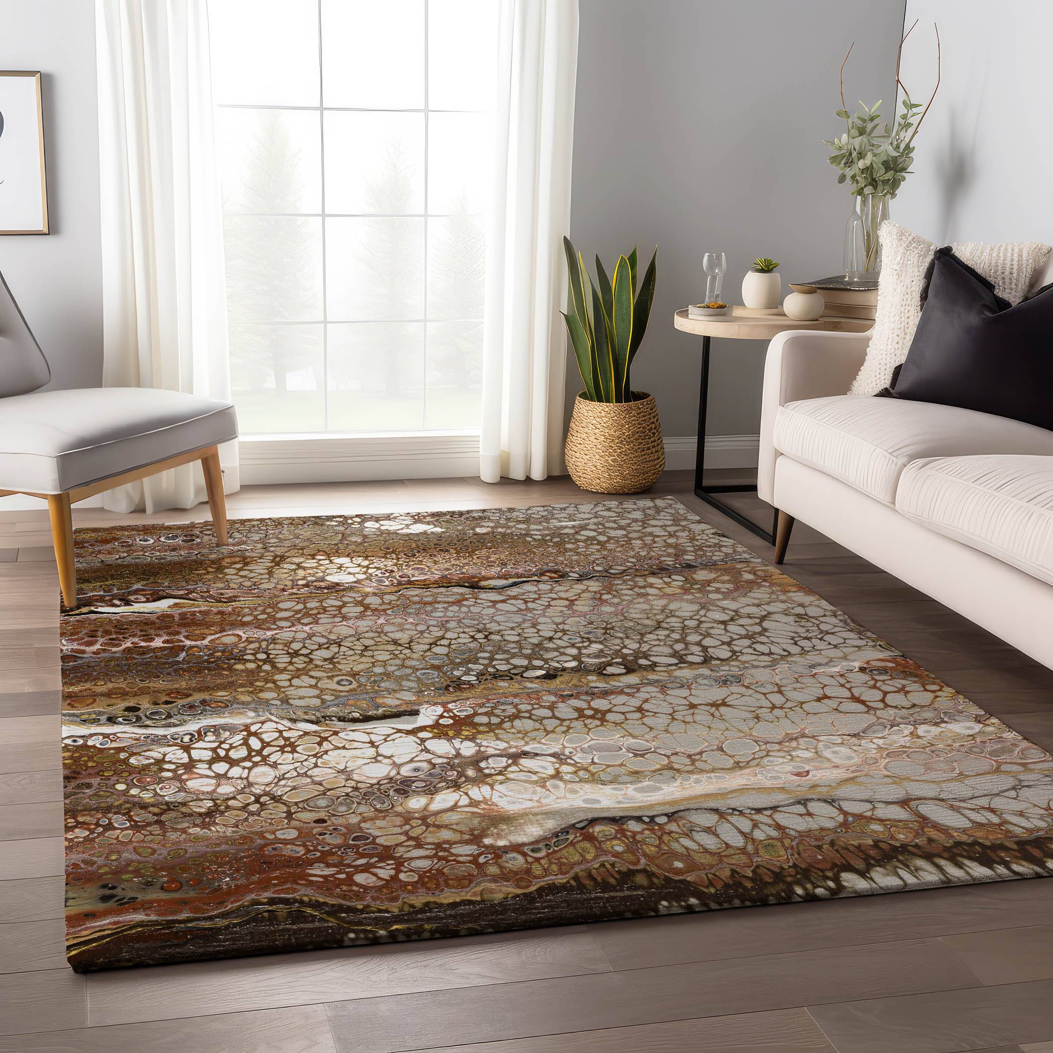Addison Rugs AMF60RI8X10 Abstract Machine Rug 8 x 10 Ft Brown