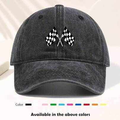 Shein Racing Flag Pattern Baseball Cap
