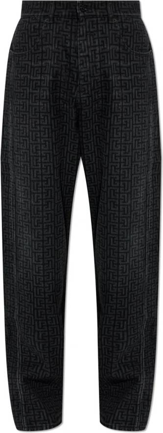 Balmain Monogram Jeans - Sort