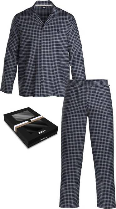 BOSS Rib Velour Pyjamassæt - Mørkeblå
