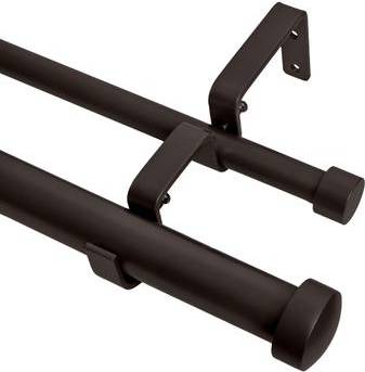 Window curtain rods Meriville Double Window Curtain Rod 1"