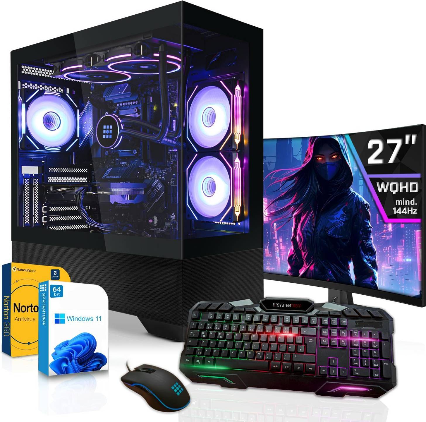 9060 xt 16gb Systemtreff Gamer PC-Set Radeon RX 9060 XT 16 GB 32 GB DDR5