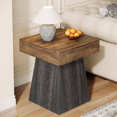 Square Side Table with Wide Base