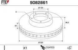 Fte 9082861 Brake Disc Rear Axle Vented
