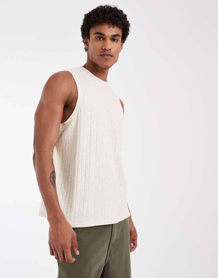 ASOS DESIGN Ribbat Linne - Beige/Neutral
