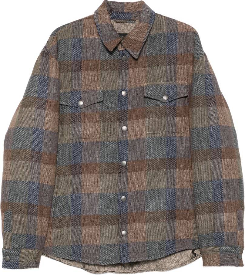 Etro Check-Pattern Button-Up Shirt - Brun