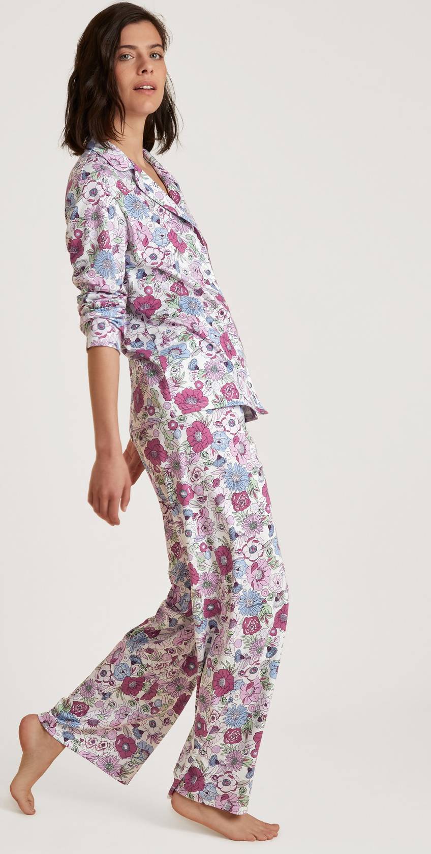 Calida Spring Flower Dreams Button-Up Pyjama - Purple