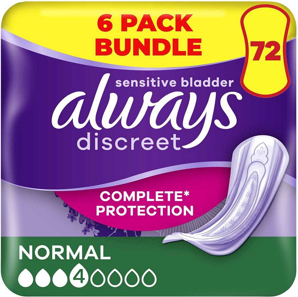 Always pads Always Discreet Incontinence Pads Normal 72 6 pcs