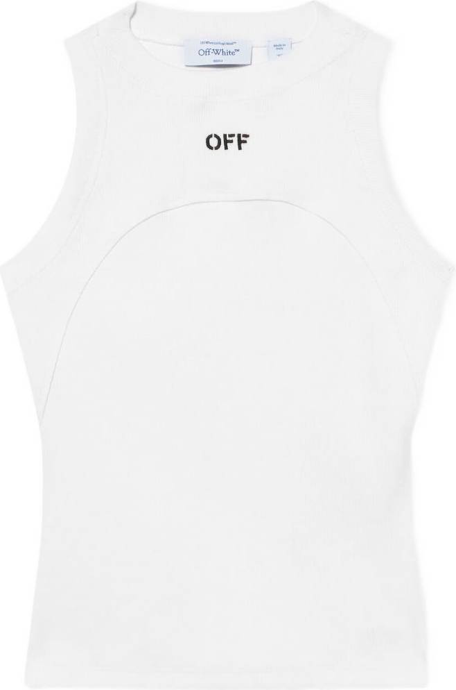 Off-White Off Stamp Ribbed Tank Top Toppar - Off White