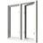 Elitfönster MF2-AL 9/5 Aluminium Sidohängt fönster 3-glasfönster 90x50cm