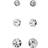 Pilgrim On One Card Earrings/Jewellery Set - Silver/Transparent