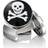 Skultuna Skull & Bones Cufflinks - Silver/Black/White