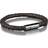Skultuna Läderarmband Stål Large 21.5cm - Mörkbrun