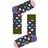 Happy Socks Big Dot Sock - Yellow/Pink/Light Blue/Turquoise/Green