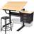 vidaXL Drafting with Tilting Table Top Skrivebord 60x119.5cm 2stk