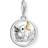 Thomas Sabo Charm Club Night Owl Charm Pendant - Gold/Silver/Black
