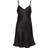 Lady Avenue Silk Satin Nightgown - Black