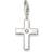 Thomas Sabo Cross Pendant Charm - Silver/Transparent