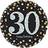 Amscan Gold Sparkling Celebration 30th Prismatic Paper Plates Disposable Dinnerware