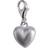 Da Capo Heart Matt Charm - Silver