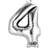 Amscan Foil Ballon Minishape Number 4 Silver