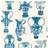 Cole & Son Khulu Vases Wallpaper- Ardmore Collection Roll Blue on Ivory 109/12059