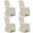 vidaXL 131410 4pcs Loose Chair Cover Cream