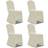 vidaXL 131410 4pcs Stolsöverdrag Vit