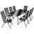 tectake Garden Table and chairs furniture set 8+1 Patio Dining Set, 1 Table incl. 8 Chairs