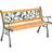 tectake Garden bench Marina made of wood and cast iron Garden Bench