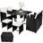 tectake Bilbao - Black/Grey Patio Dining Set, 1 Table incl. 4 Chairs