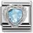 Nomination Composable Classic Link Heart Shaped Faceted Charm - Silver/Light Blue