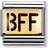 Nomination Composable Classic Link BFF Writing Charm - Silver/Gold/Black