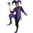 Smiffys Medieval Jester Costume Black & Purple