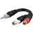 Deltaco 3.5mm - 2RCA Adapter M-F 0.1m