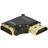 DeLock HDMI - HDMI High Speed with Ethernet (angled) Adapter M-F