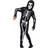 Smiffys Skeleton Costume Black All in One with Hood