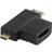 Deltaco Mini HDMI/ Micro HDMI - HDMI (angled) Adapter M-F