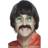 Smiffys 70's Mersey Wig & Tash Black