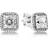 Pandora Square Sparkle Halo Stud Earrings - Silver/Transparent