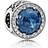 Pandora Radiant Hearts Charm - Silver/Transparent/Blue