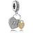 Pandora Love Locks Silver/Gold Pendant Charm w. Cubic Zirconia (791807CZ)