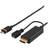 Deltaco Slim USB Micro B M - HDMI + USB Micro B F 1m