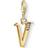 Thomas Sabo Charm Club Letter V Charm Pendant - Gold/White
